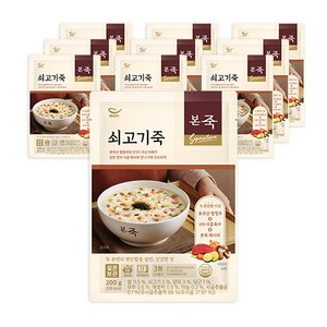 본죽 파우치형 쇠고기죽, 200g, 10개