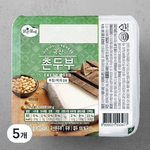 맑은물에 국산콩 100% 촌두부, 550g, 5개