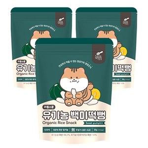 리틀스푼 유아용 유기농 백미떡뻥 과자 30g, 단호박맛, 3개