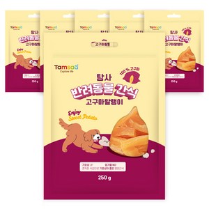 탐사 강아지 간식 고구마 말랭이, 250g, 6개