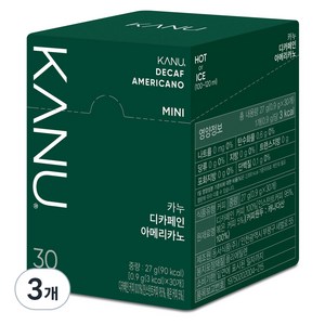 카누 미니 디카페인 아메리카노 스틱 원두커피믹스, 900mg, 30개입, 3개