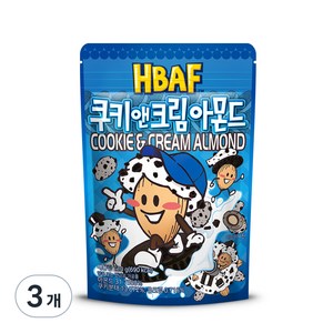 HBAF 쿠키앤크림 아몬드, 190g, 3개