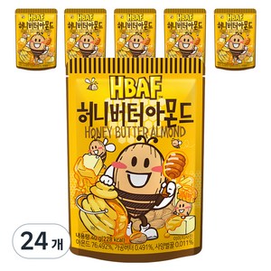 바프 허니버터 아몬드, 40g, 24개