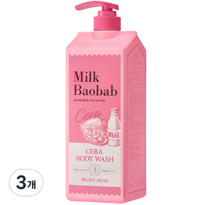 밀크바오밥 세라 바디워시 피오니머스크, 1200ml, 3개