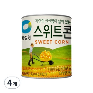 청정원 스위트콘 통조림, 340g, 4개