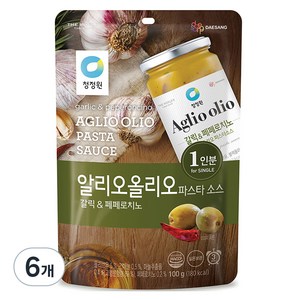 청정원 알리오올리오 파스타소스 갈릭 앤 페페로치노, 100g, 6개