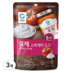 청정원 로제 스파게티 소스 토마토와 생크림, 170g, 3개