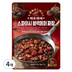 차오차이 스파이시 블랙페퍼 짜장, 180g, 4개