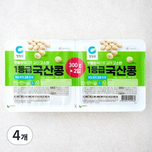 청정원 1등급 국산콩 두부 부침찌개 겸용, 300g, 4개