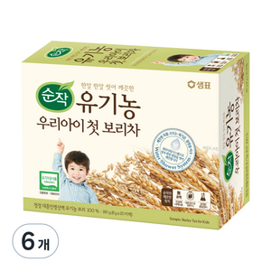 순작 유기농 우리아이 첫 보리차 20p, 160g, 20개입, 6개