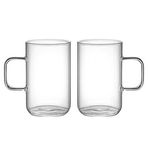 어뮤즈키친 내열유리 머그컵 500ml, 2개