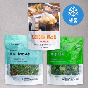 친정엄마꾸러미 뚝딱! 다진마늘 한스푼 280g + 청양고추 400g + 대파 500g 세트 (냉동), 1세트