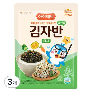 아이배냇 유아용 김자반 야채, 25g, 3개