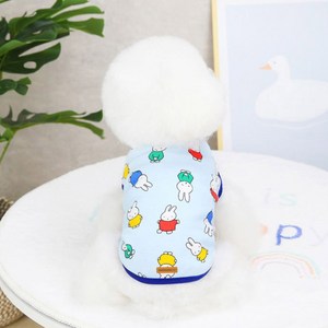 딩동펫 강아지옷 크레용 아기자기 티셔츠, 블루, 1개