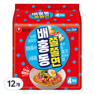 농심 배홍동 쫄쫄면 129g, 12개