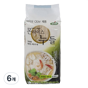 MORN 몬 라이스누들 비빔국수용, 250g, 6개