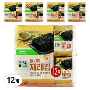 풀무원 들기름 재래도시락김, 60g, 12개