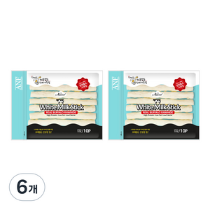 ANF 강아지 로하이드 화이트 밀크스틱 10p, 밀크, 50g, 6개