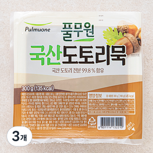 풀무원 국산 도토리묵, 300g, 3개