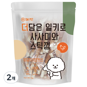 반려동물 더담은 사사미와 스틱껌 수제간식, 닭, 1kg, 2개