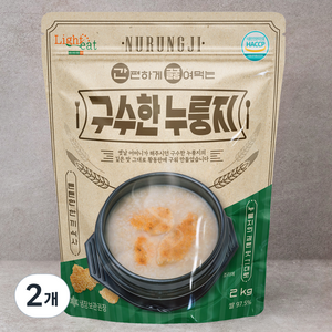 라이트잇 간편하게 끓여먹는 구수한 누룽지, 2kg, 2개