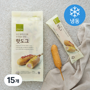 올가 핫도그 (냉동), 75g, 15개