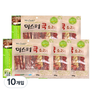 도그펜시아 미스터쿡 혼합 건조간식, 소고기, 300g, 10개