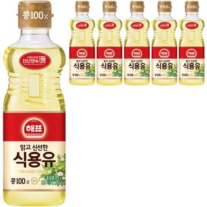 해표 콩기름 식용유, 500ml, 6개