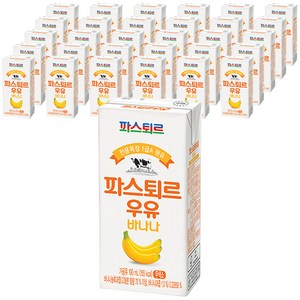 파스퇴르 전용목장 1급A 원유 바나나우유, 190ml, 72개