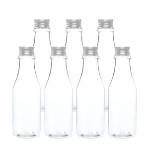 병도매닷컴 투명 음료용기 알루미늄 실버캡 AR200, 200ml, 7개