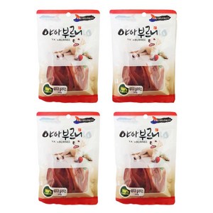 야아부르니 국내산 강아지 수제간식, 돼지귀슬라이스맛, 50g, 4개