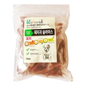 굿펫 천연수제 강아지 간식, 돼지귀슬라이스, 500g, 1개