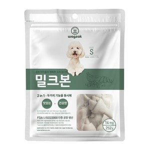 와그작 밀크본 덴탈껌 S 14p, 타피오카맛, 252g, 1개