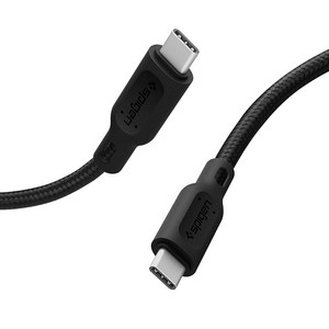 슈피겐 USB PD C to C 고속충전 케이블 듀라싱크 C11C1 000CA25702, 블랙, 1개