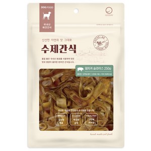 굿데이 강아지 수제간식 250g, 돼지귀 슬라이스, 1개