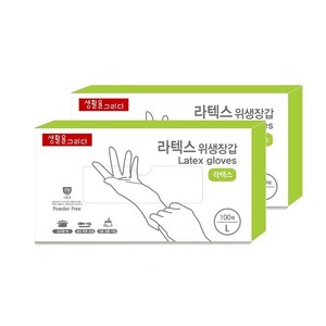 생활을그리다 라텍스장갑 L, 대(L), 2개