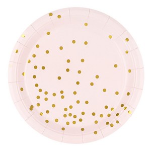 파티팡 컨페티 일회용 파티 접시 23cm 핑크, 10개, 3개