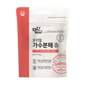 옵티펫 반려동물 오리얼 가수분해 츄 저알러지 간식 연어맛, 식이 알러지 완화, 90g, 1개