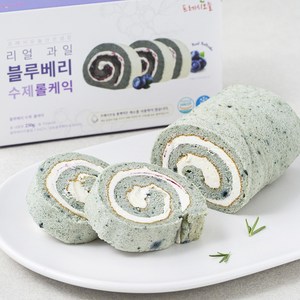 프레시오늘 신선냉장 리얼 과일 블루베리 수제 롤케익, 250g, 1개