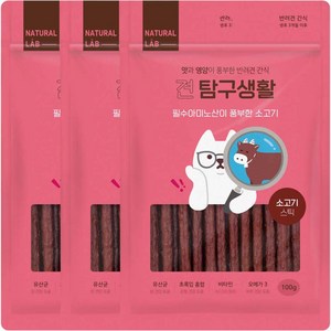 내츄럴랩 견탐구생활 스틱 간식, 소고기, 100g, 3개