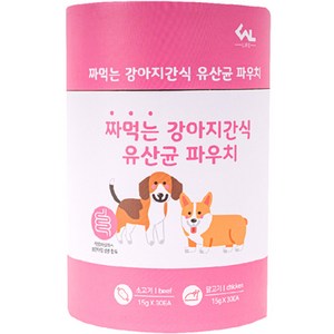 씨엔앨 라이프 짜먹는 강아지 간식 유산균 파우치 2종 세트, 혼합맛(소고기/닭고기), 1세트