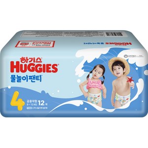 하기스 NEW 물놀이 팬티 기저귀 유아용, 12매, 4단계