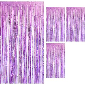 윰스 생일파티 홀로그램 커튼 2m, 퍼플, 4개