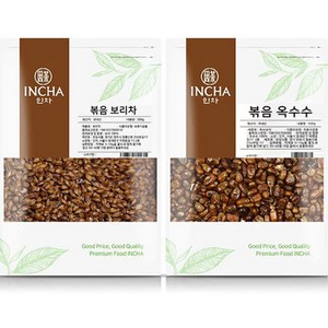 인차 볶은 보리차 500g + 볶은 옥수수차 500g 세트, 1kg, 1세트