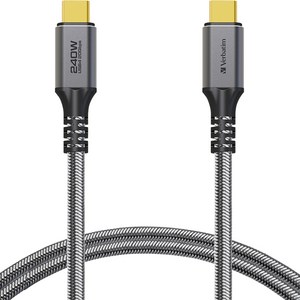 버바팀 240W USB4 C to C 초고속 충전 케이블 PD3.1 썬더볼트3 E-mark PPS 5A, 120cm, 블랙, 1개