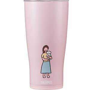 써모스 제로퍼제로 파스텔 소프트 콜드컵 JDE-601KLC, 강아지와소녀 D1, 600ml, 1개