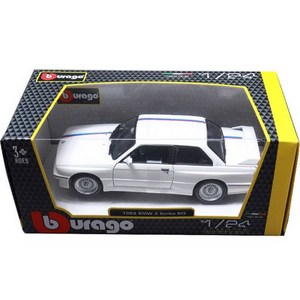 브라고 1:24 BMW M3 E30 1988 다이캐스트 모형차, 화이트 스프라이트, 1개