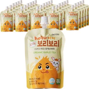 아올다 hello 아이 유기농 보리보리 보리차, 100ml, 40포