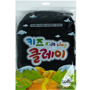 KIBBOOM 키즈 클레이, 검정, 500g, 1개