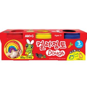 아모스 컬러점토 3종 세트, 빨강 + 노랑 + 파랑, 255g, 1개